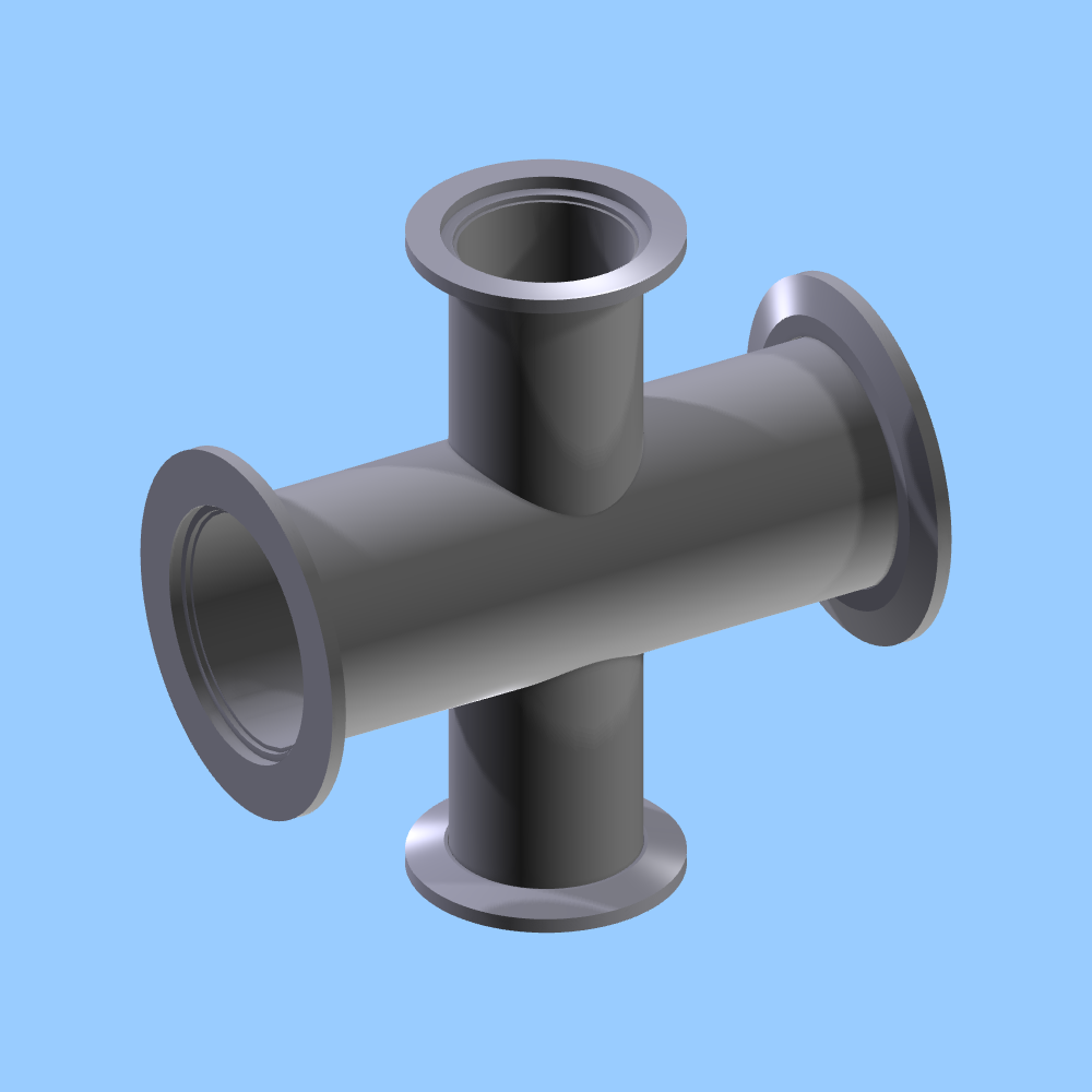 Kurt J. Lesker Company | QF50X40X - CROSS,REDUCER,4-WAY,SS,QF50 & QF40 ...