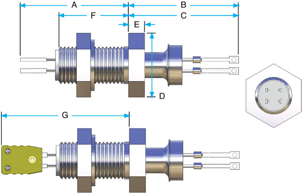 Type K Mini Plug Array Kurt J. Lesker Company | Type K Mini Plug - 1