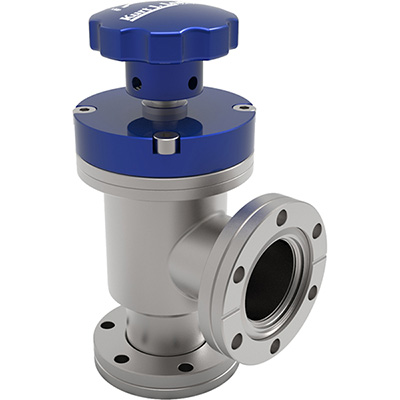 HV Manual Bellows Sealed SS Angle Valves (CF Flanged Fluorocarbon Bonnet Seal)