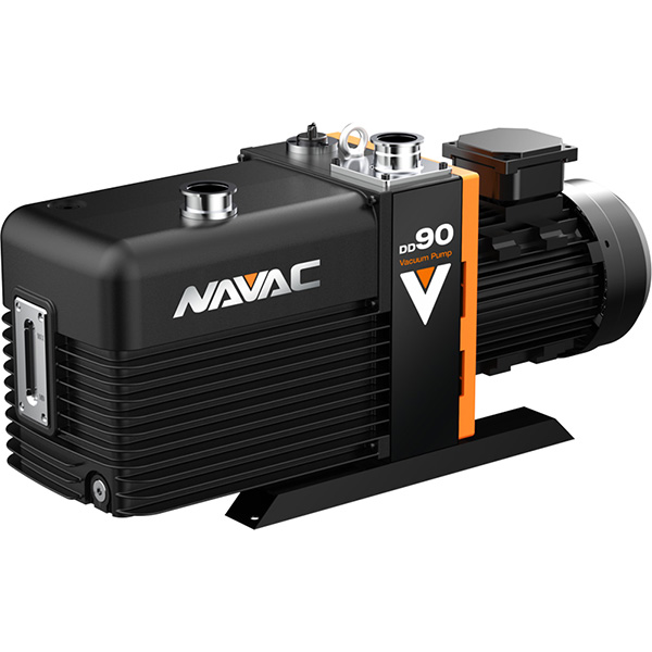 DD90 - NAVAC DD90 DUODRIVE ROTARY VANE PUMP, 2 STAGE, KF40 INLET / OUTLET FLANGE, 54CFM / 90M^3/HR, 200-230/460 VAC AT 60 HZ OR 380-415 VAC AT 50 HZ, THREE PHASE, ONE CHARGE OF HYDROCARBON OIL INCLUDED