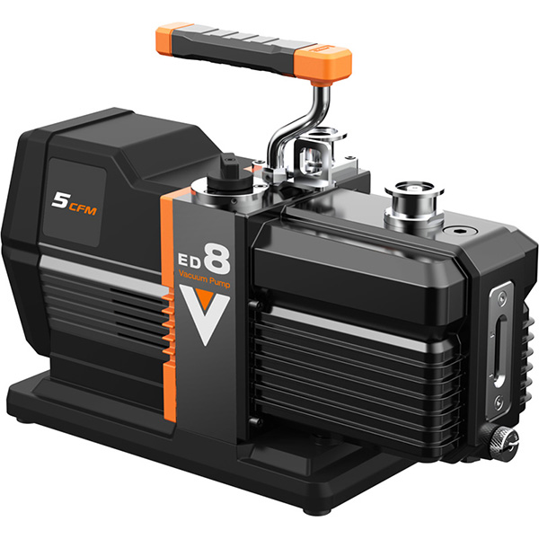ED8 - NAVAC ED8 EcoDrive Rotary Vane Pump, 2 stage, KF25 Inlet Flange, 4.7CFM / 8M^3/HR, 115V / 60 Hz, Single Phase, DC Motor, One charge of hydrocarbon oil included, US power cable included