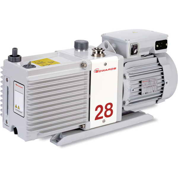 A37317984 - Edwards Vacuum E2M28 Rotary Vane Pump, Hydrocarbon Oil,  KF25 inlet flange, 27.5 m^3/hr at 50Hz /  19.5 CFM at 60Hz, Convection cooling, 115/200-230 VAC, 50/60 Hz, 1-Ø, Mains Cable Not Included