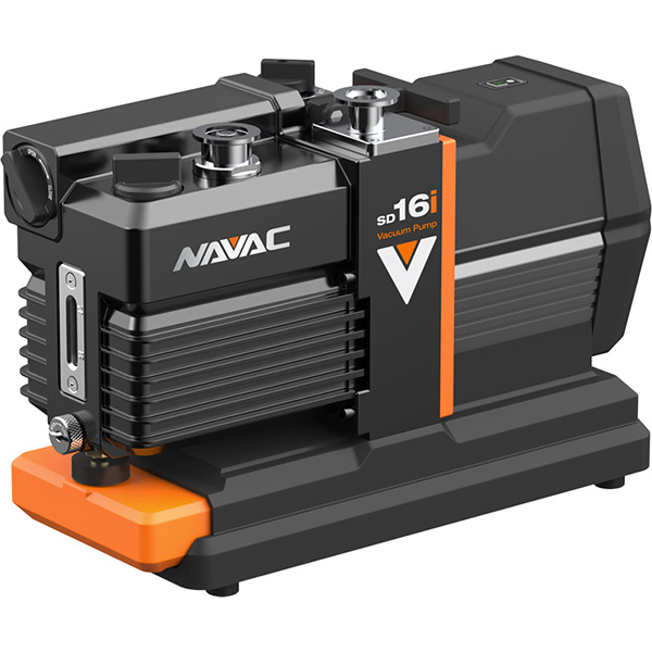 SD16I - NAVAC SD16I SHIELDDRIVE ROTARY VANE PUMP WITH BUILT IN OIL MIST FILTER AND OIL CHANGE BOTTLE, MAG-COUPLED, KF25 INLET FLANGE, 9.4CFM / 16M^3/HR, 110 VAC / 60 HZ SINGLE PHASE, DC MOTOR, ONE CHARGE OF HYDROCARBON OIL INCLUDED, US POWER CABLE INCLUDED